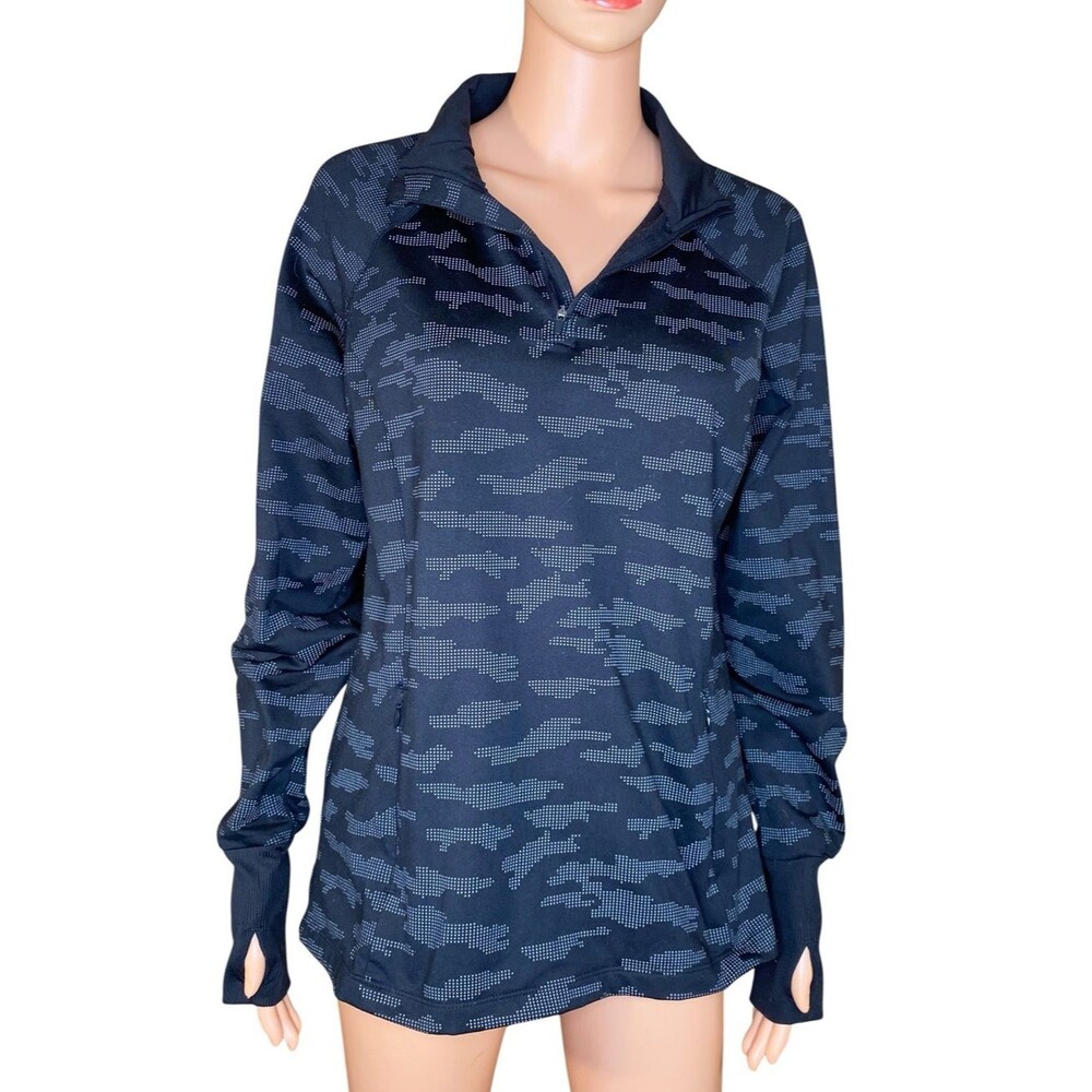 Avia Running Jacket Camo Quarter-Zip Pullover Outdoors Athletic SZ Med 8 - 10